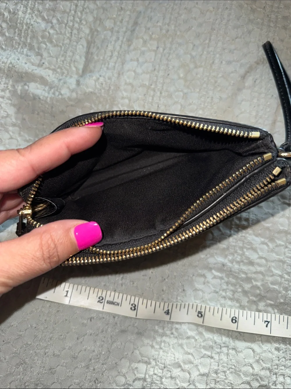 Coach Brown Logo Wristlet with Gold Hardware